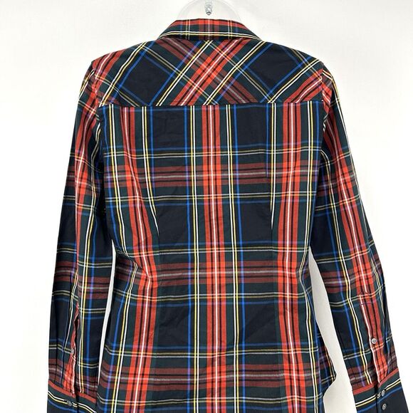 J Crew Top Womens 2 Stewart Tartan Plaid‎ NWT Organic Cotton Poplin Holiday - Picture 10 of 13